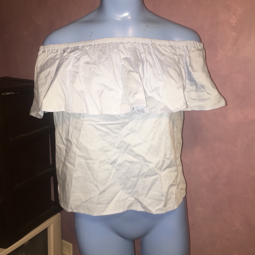 Baby blue off the shoulder top NWT